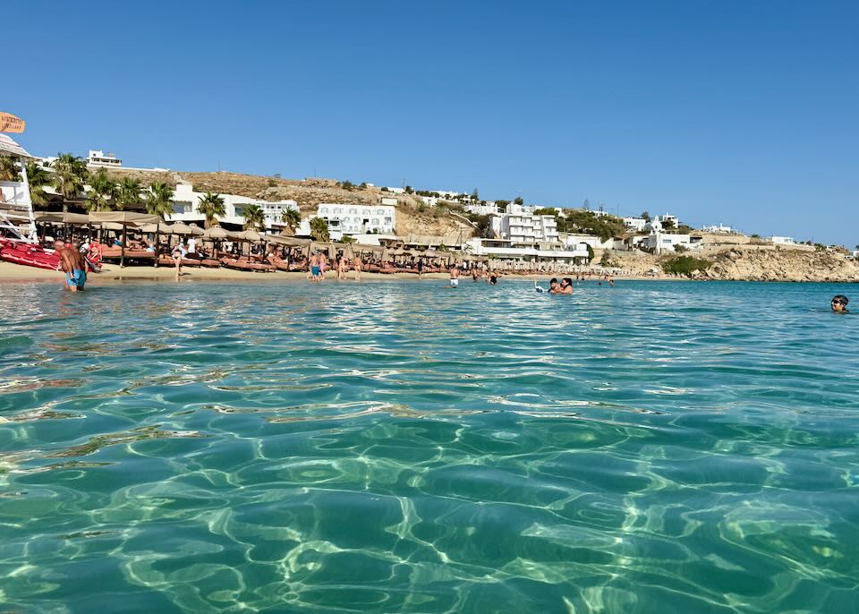Platis Gialos beach.