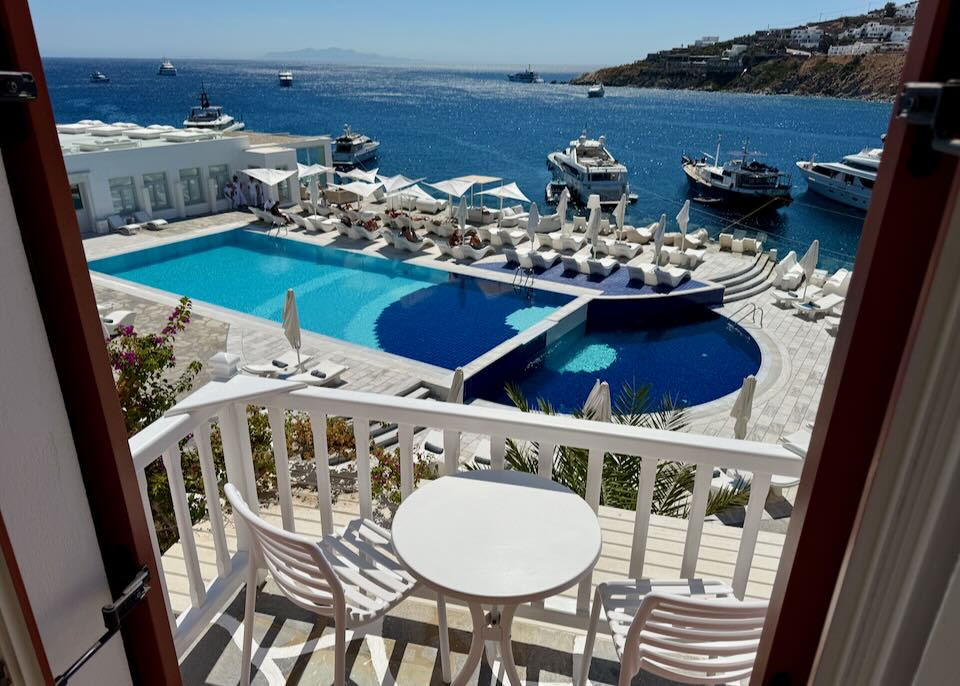 The room my wife and I stayed in during our stay in Platis Gialos.
