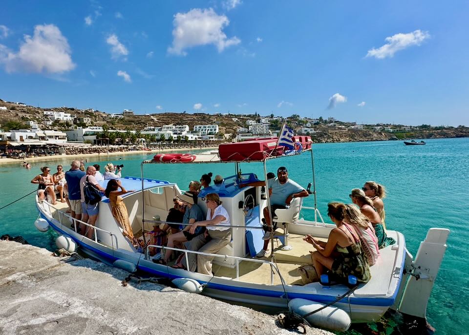 Water taxi in Platis Gialos.