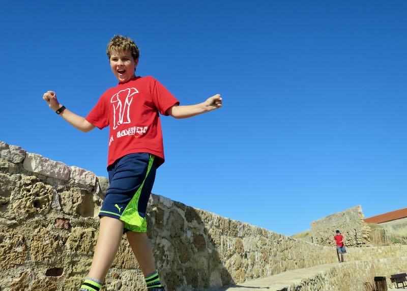 My two kids in Chania, Crete.
