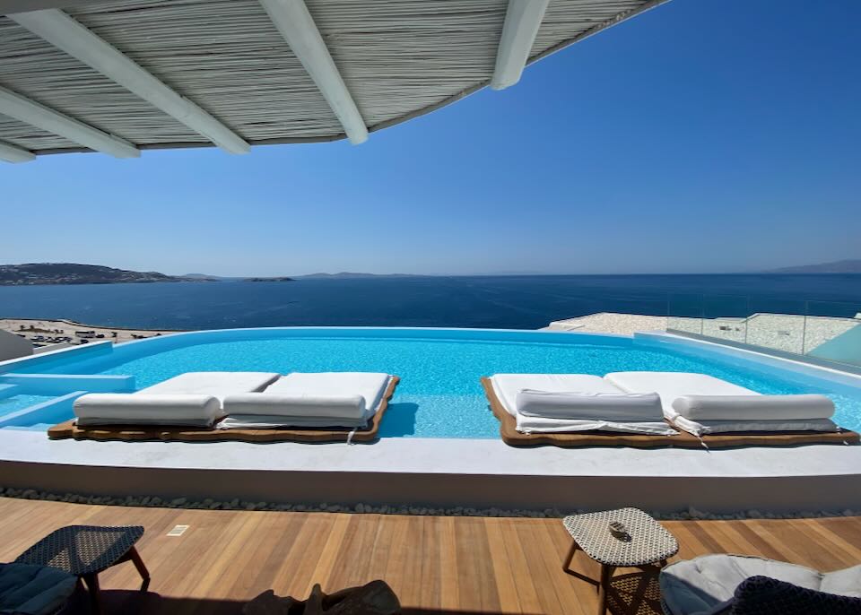 Private pool at a Mykonos Hotel.