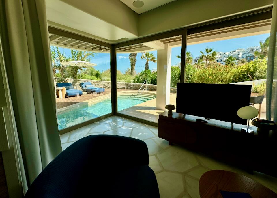 Private pool at Paros hotel.