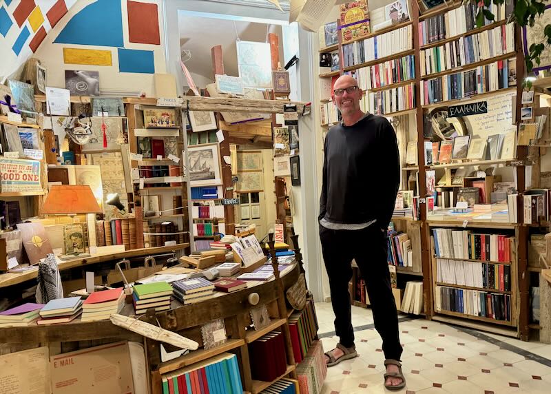 Me in Firostefani bookstore.