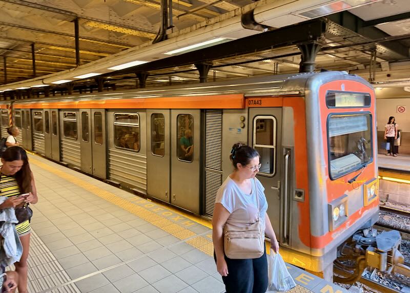 The metro train from Athens to Piraeus ferry port.