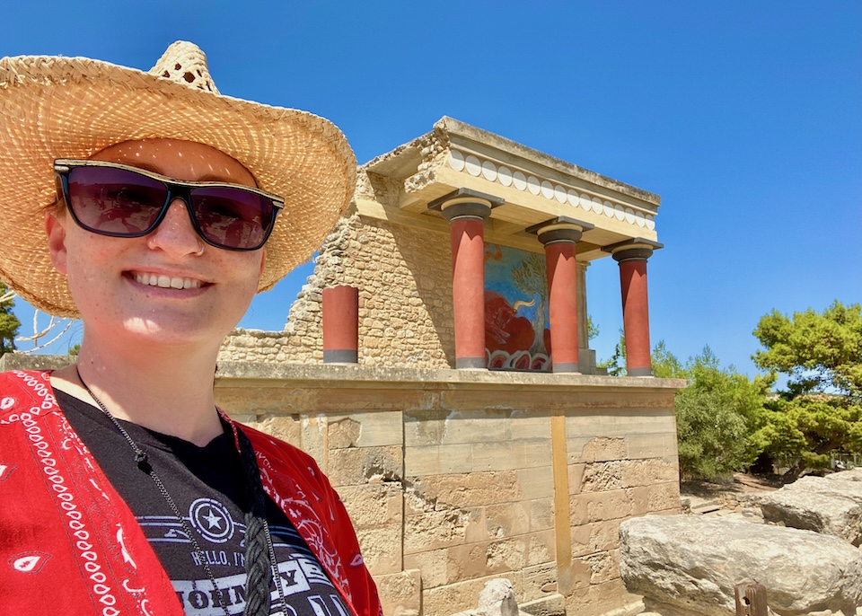 Lindsey at Knossos Palace near Heraklio.