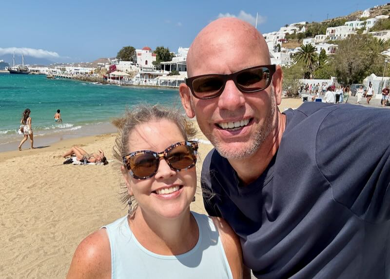 Me and my wife in Greece.