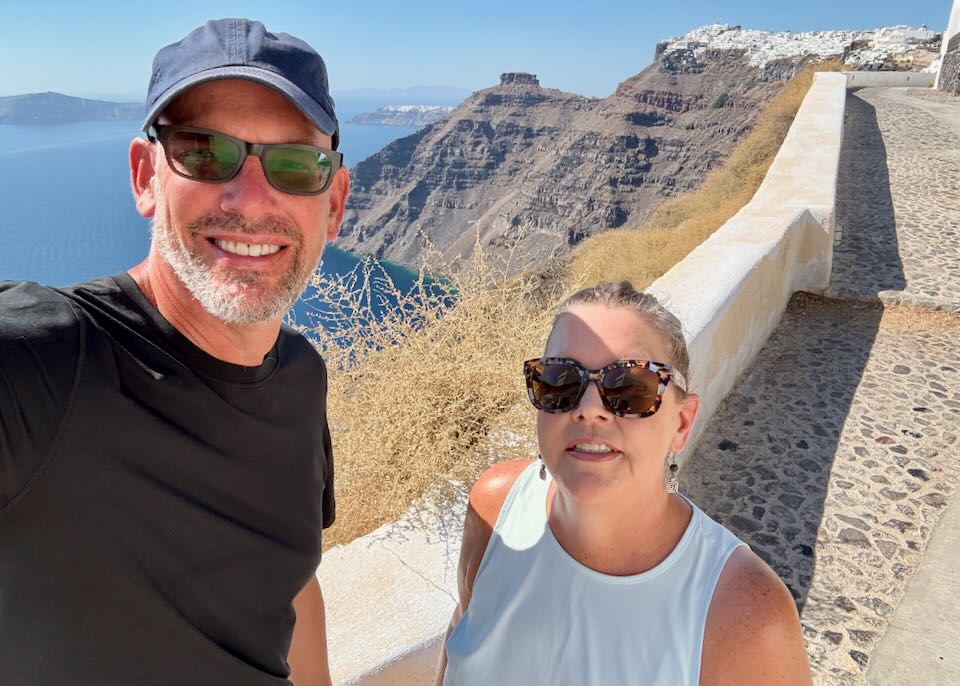 Me and my wife during our trip to Santorini and Mykonos.
