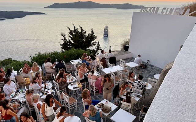 Outdoor cinema in Fira.