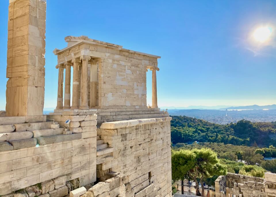 Athena of Nike Temple during our tour of the Acropolis.