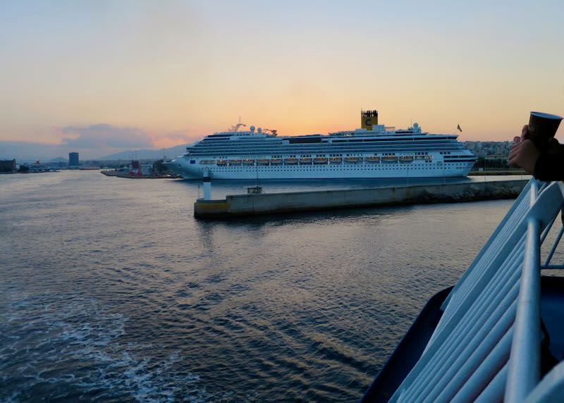 Cruise ship in Athens port.