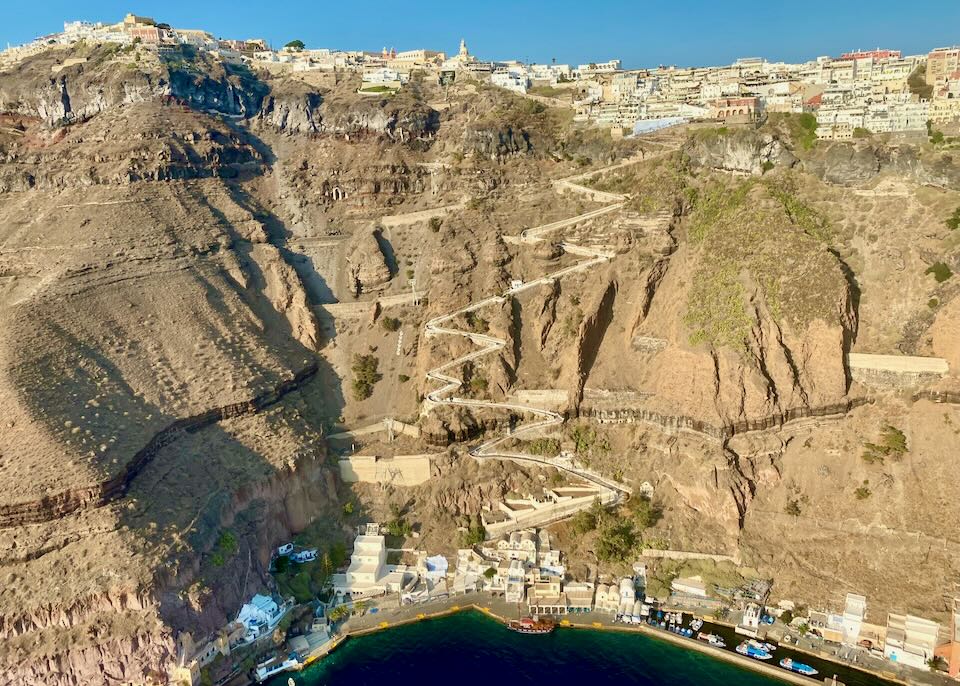 The Old Port in Santorini. Some boat tours depart from here.