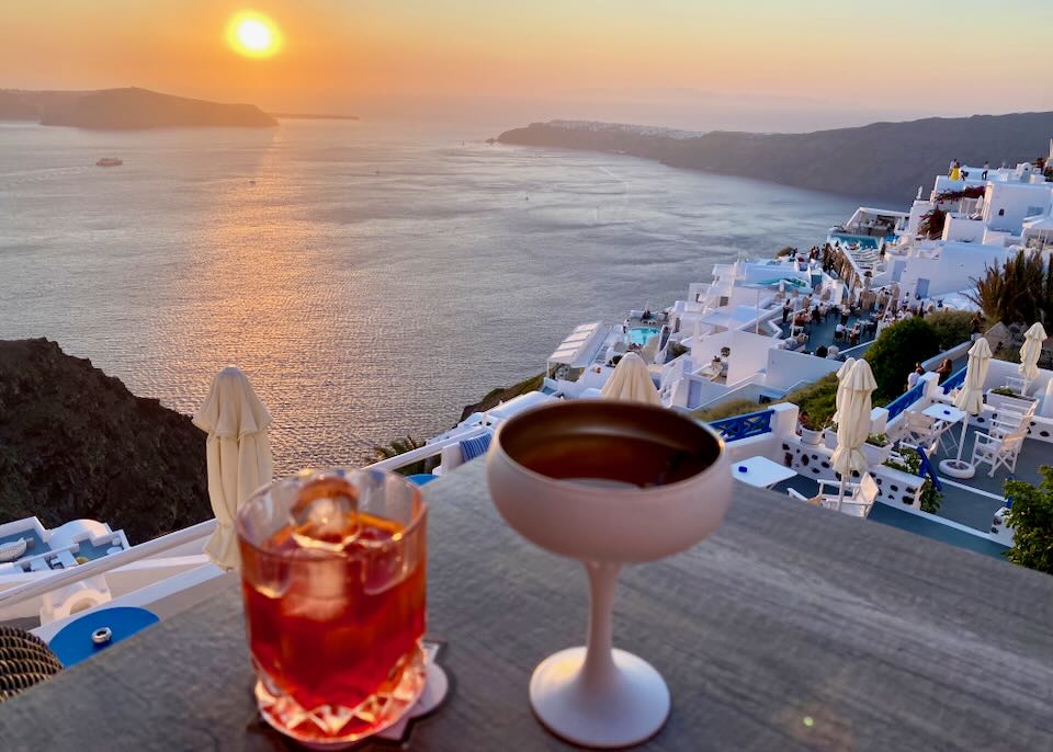 Romantic sunset restaurant in Imerovigli.