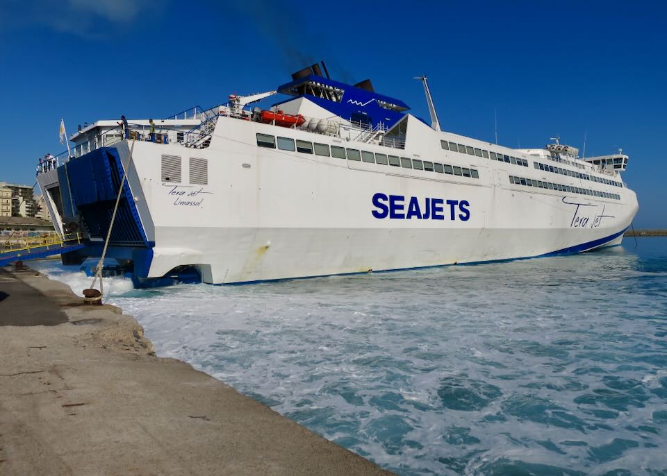 SeaJets ferry from Crete to Santorini.