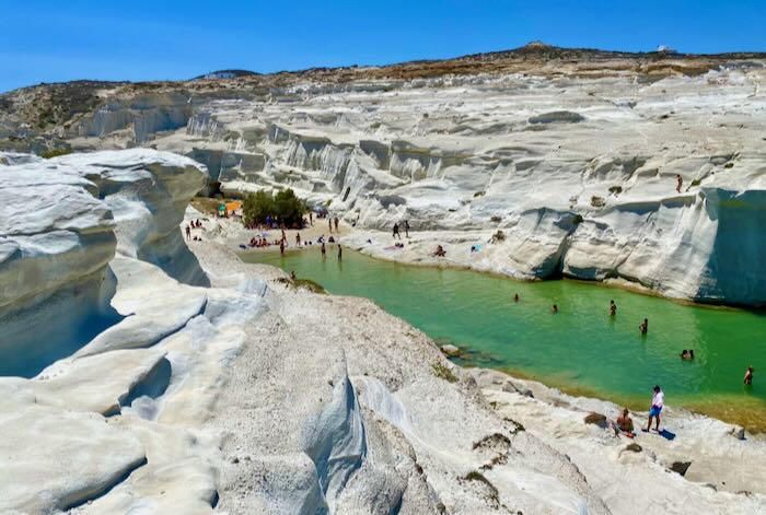Beach in Milos, Greece.