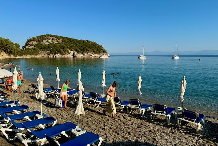Beach in Skopelos, Greece.