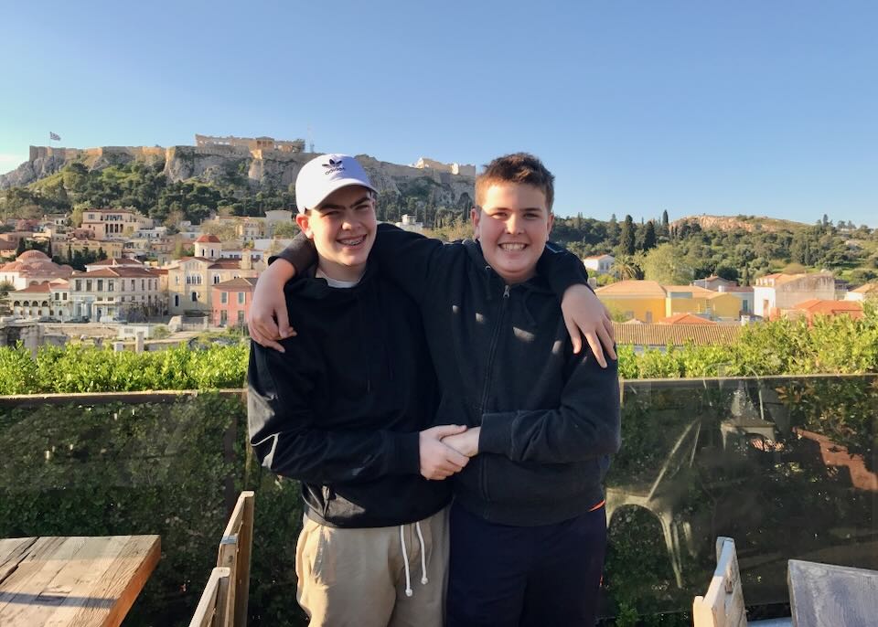 My two boys in Athens in April.
