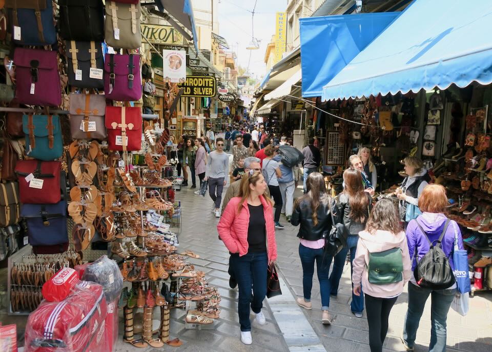 Athens shopping in April.