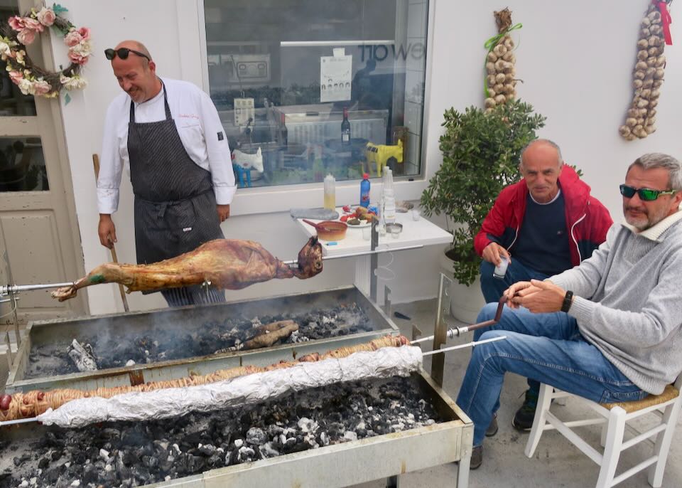 Greek Easter in Santorini in April.