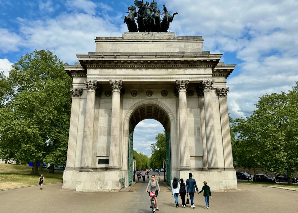 Wellington Arch at Hyde Park Corner.