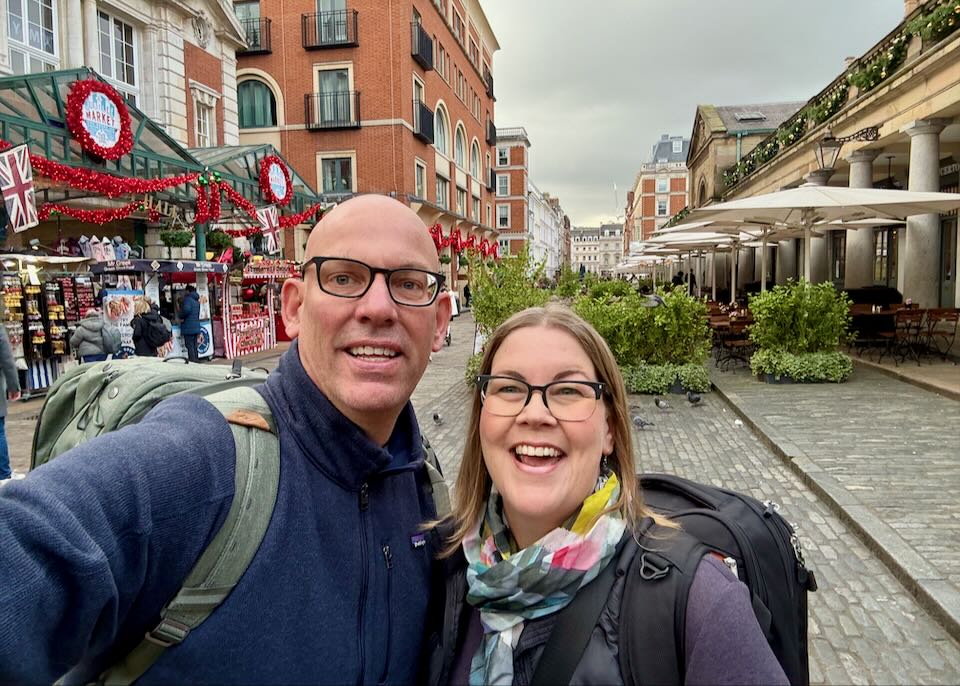My wife and I in London in December.