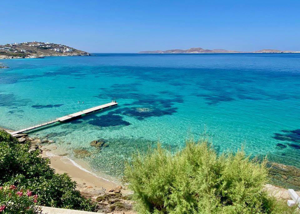 The view from Mykonos Grand Hotel in Agios Ioannis.