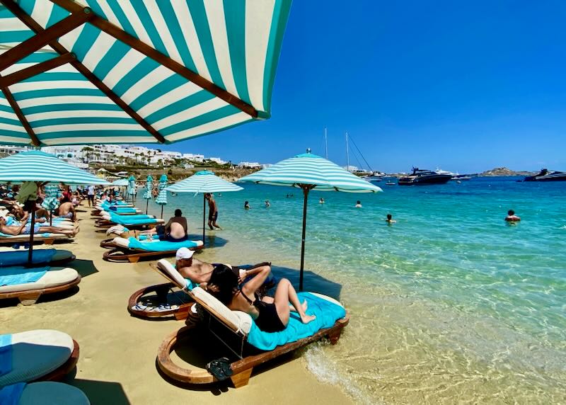 Nammos hotel beach loungers.