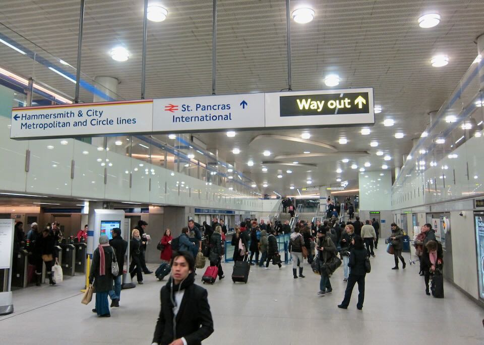 St Pancras Station in London.