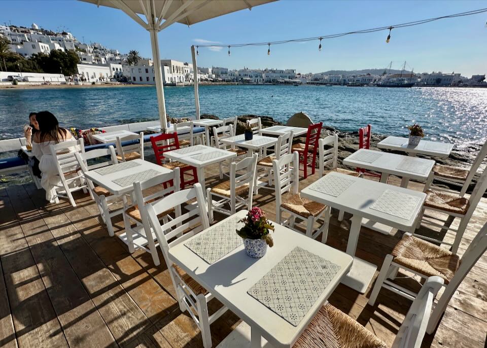 Mykonos Town Old Port in September.