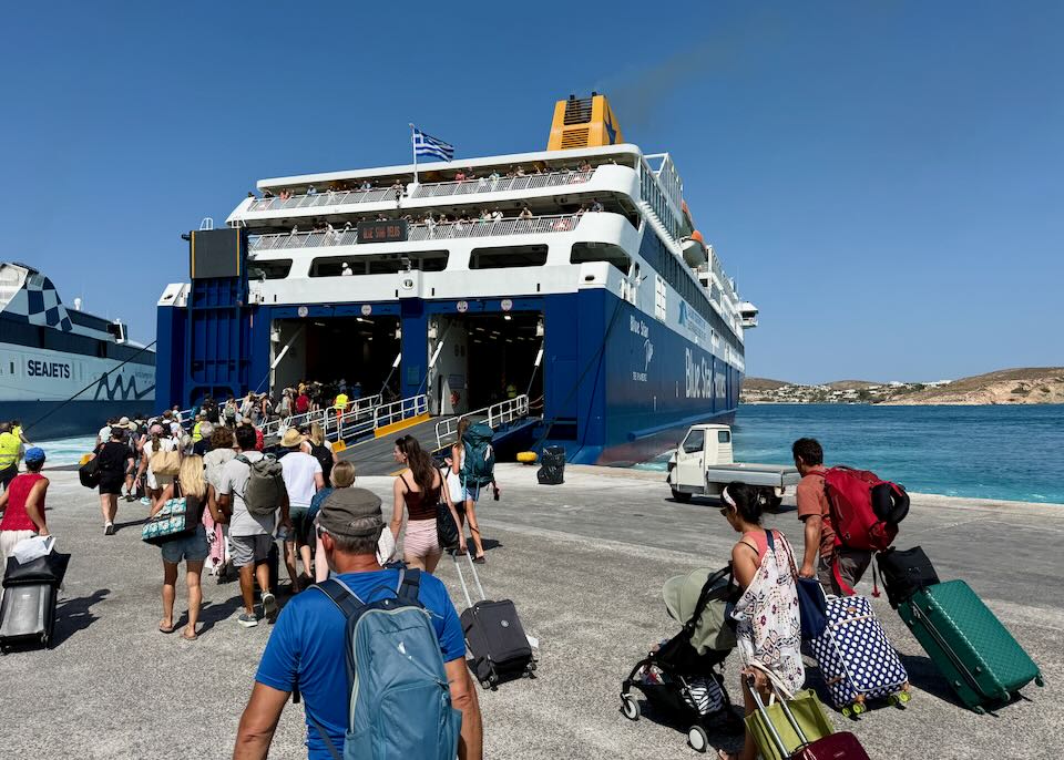 Ferry in Paros, heading to Santorini.