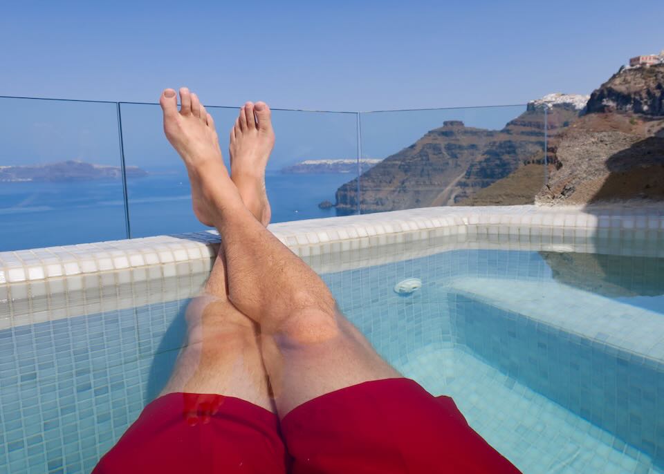 Santorini Dave in Santorini during June visit. 