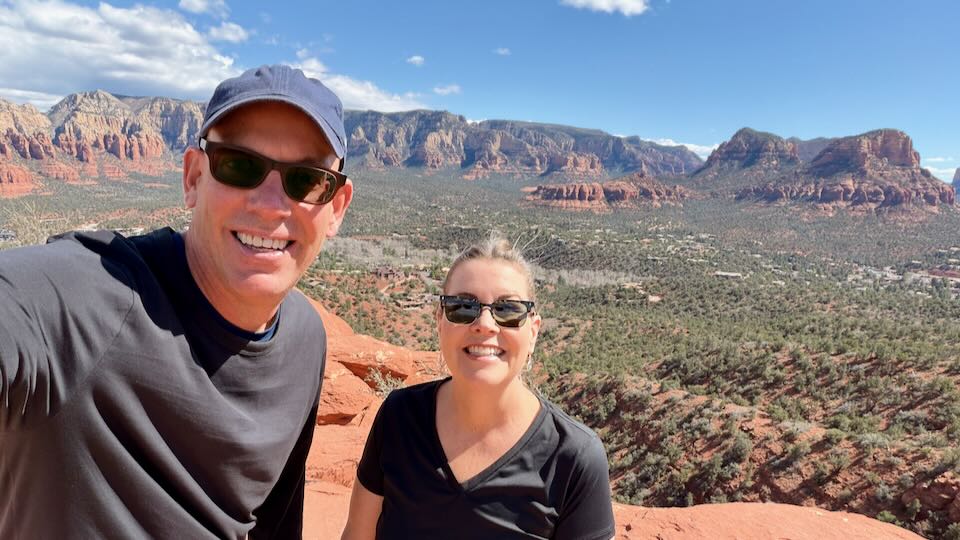 Santorini Dave and his wife in Sedona, Arizona.