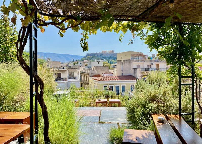 Hotel with great Acropolis view from rooftop.