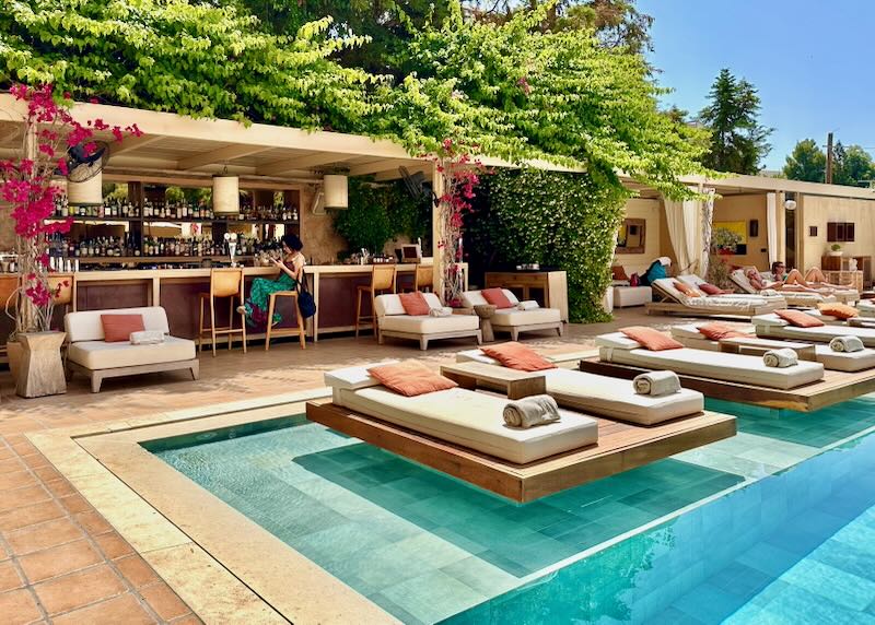 Pool bar at Athens Riviera hotel.