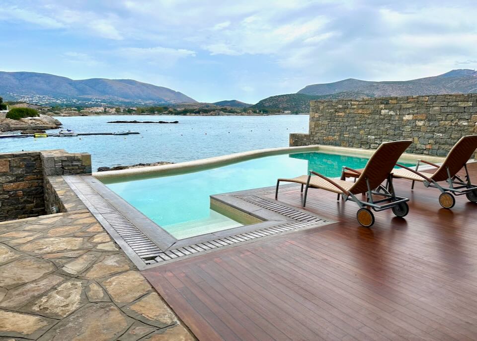 Private pool at resort in Athens Riviera.