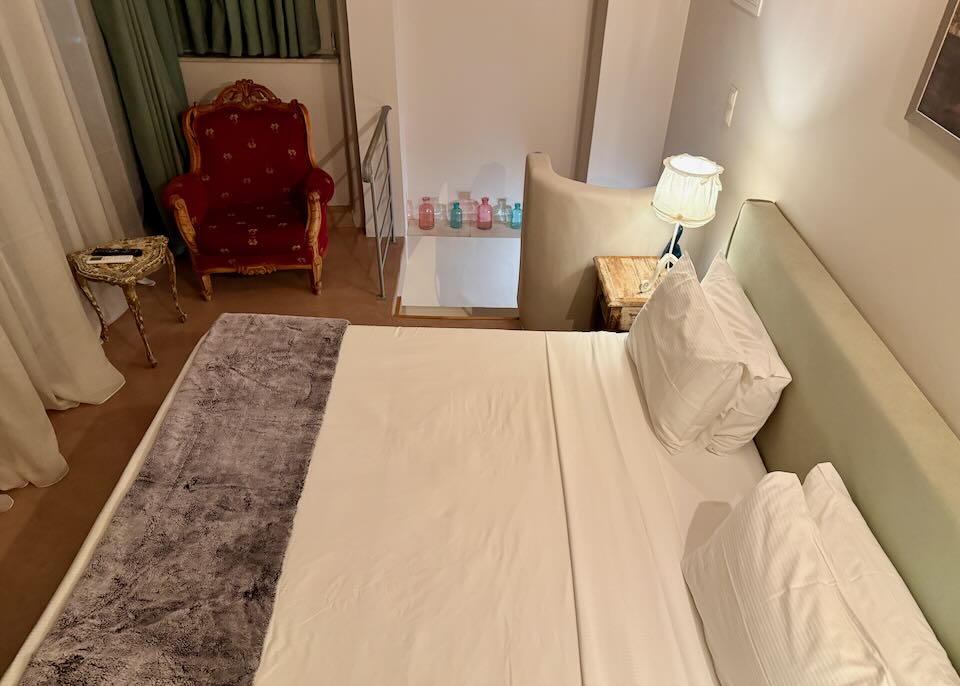 Our hotel room in Psiri.