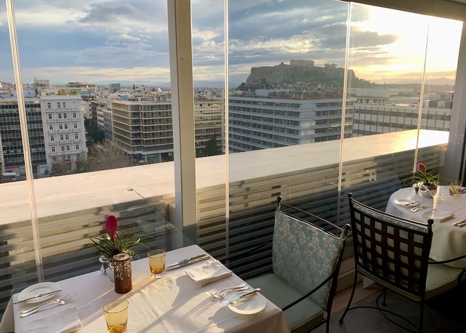 The view of the Acropolis during our stay at the King George Hotel.