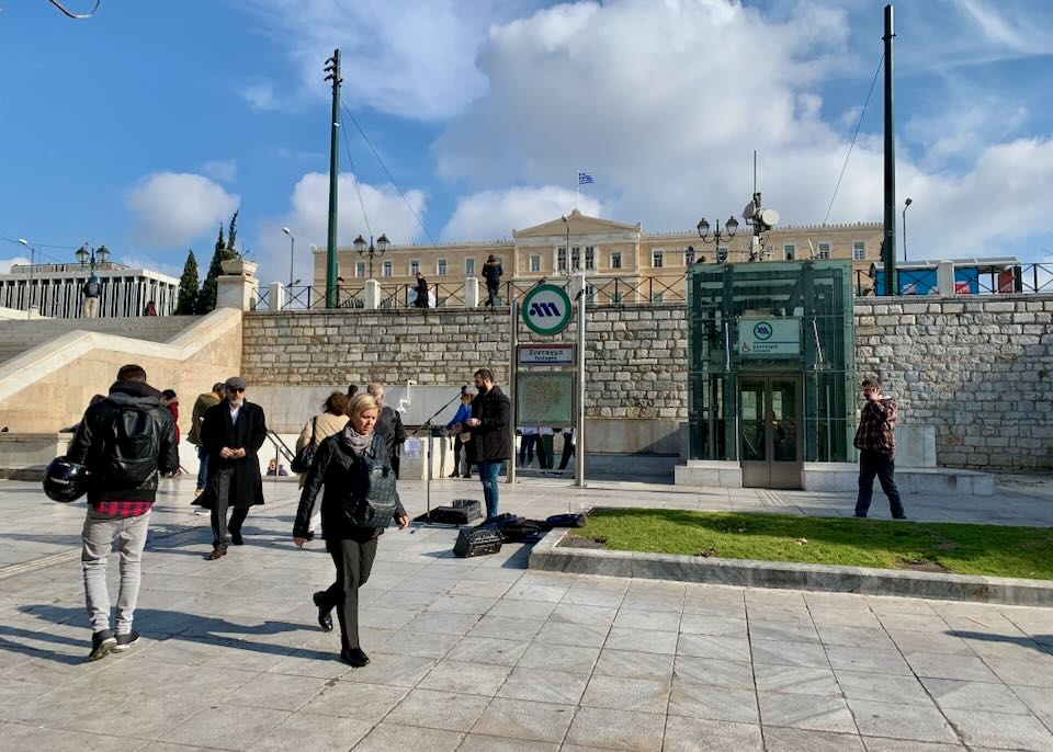 Metro station on Syntagma Square.