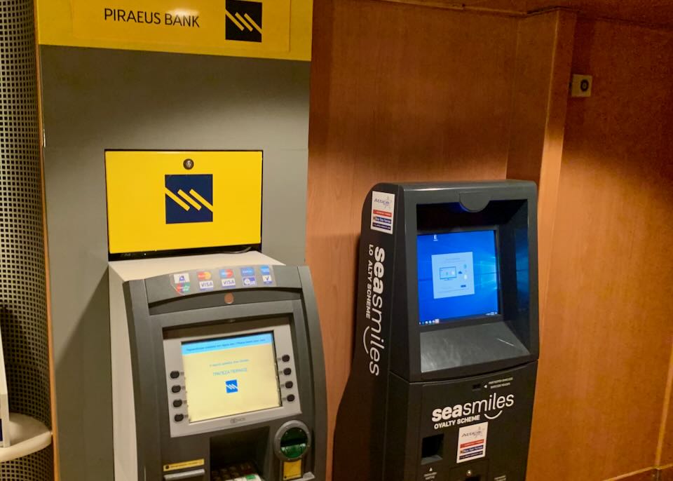 ATM on Greek ferry.