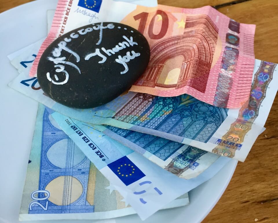 Euros in Greece.