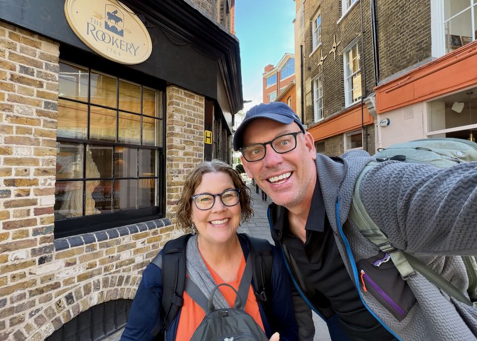 My wife and I in London in June.