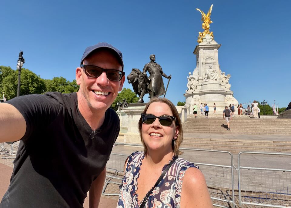 My wife and I in London in May.
