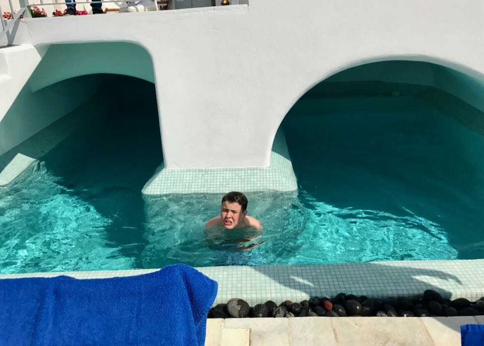 A Greek island in April.