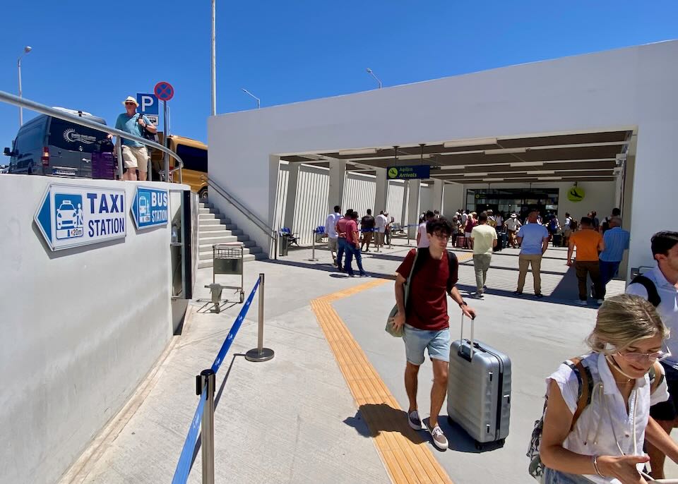 Arrivals at Santorini International Airport.