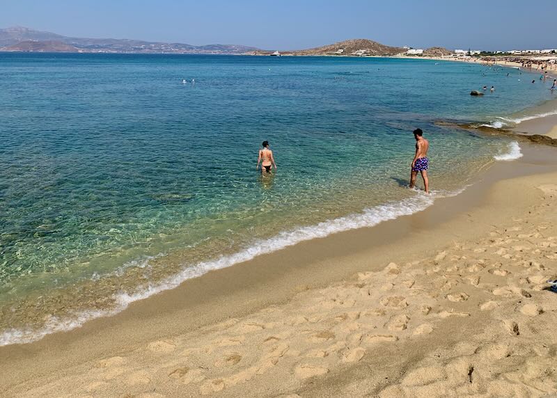 Beach directly in front of Liana Hotel in Agios Prokopios.