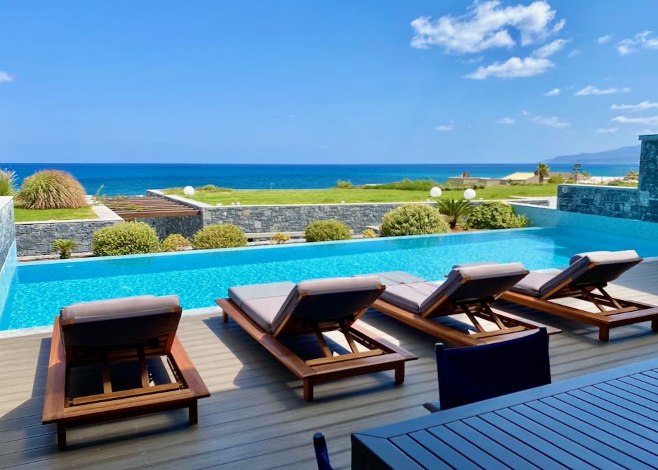 Private pool at Crete hotel.