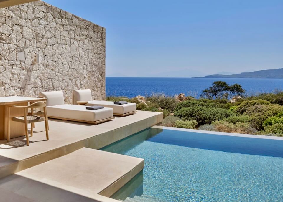 A private pool at a resort near Chania, Crete.