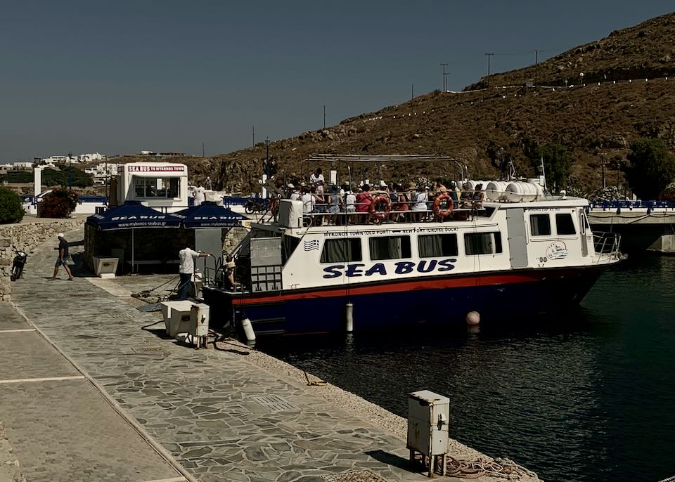 The Sea Bus at the Mykonos New Port.