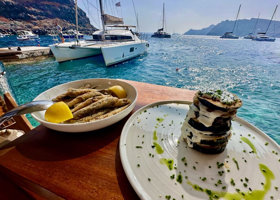 Restaurant in Santorini.