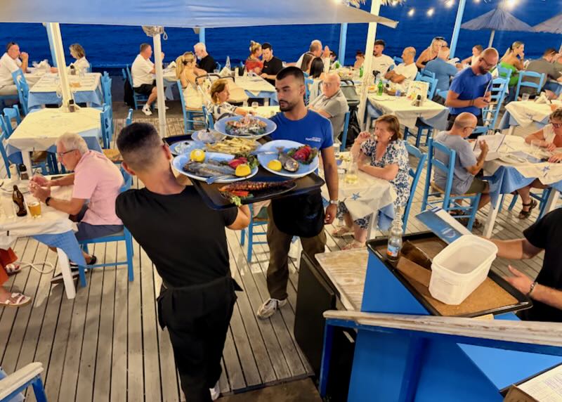 Seafood restaurant in Perissa.