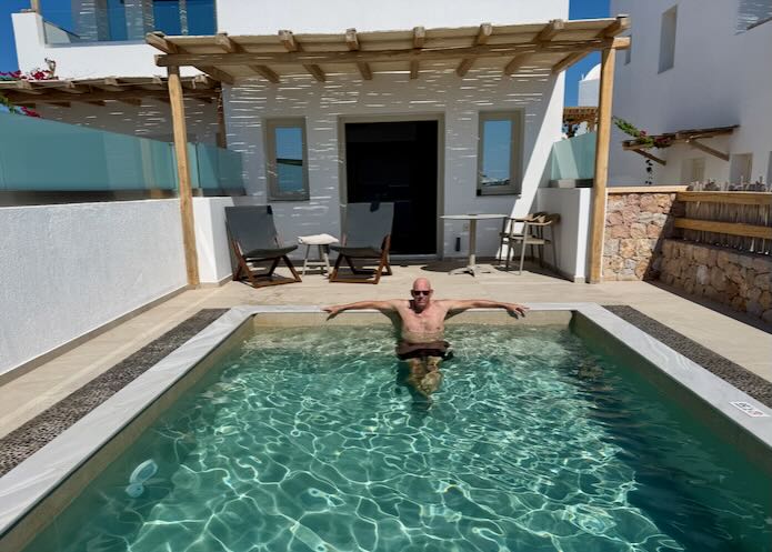 Santorini Dave in Perissa hotel.